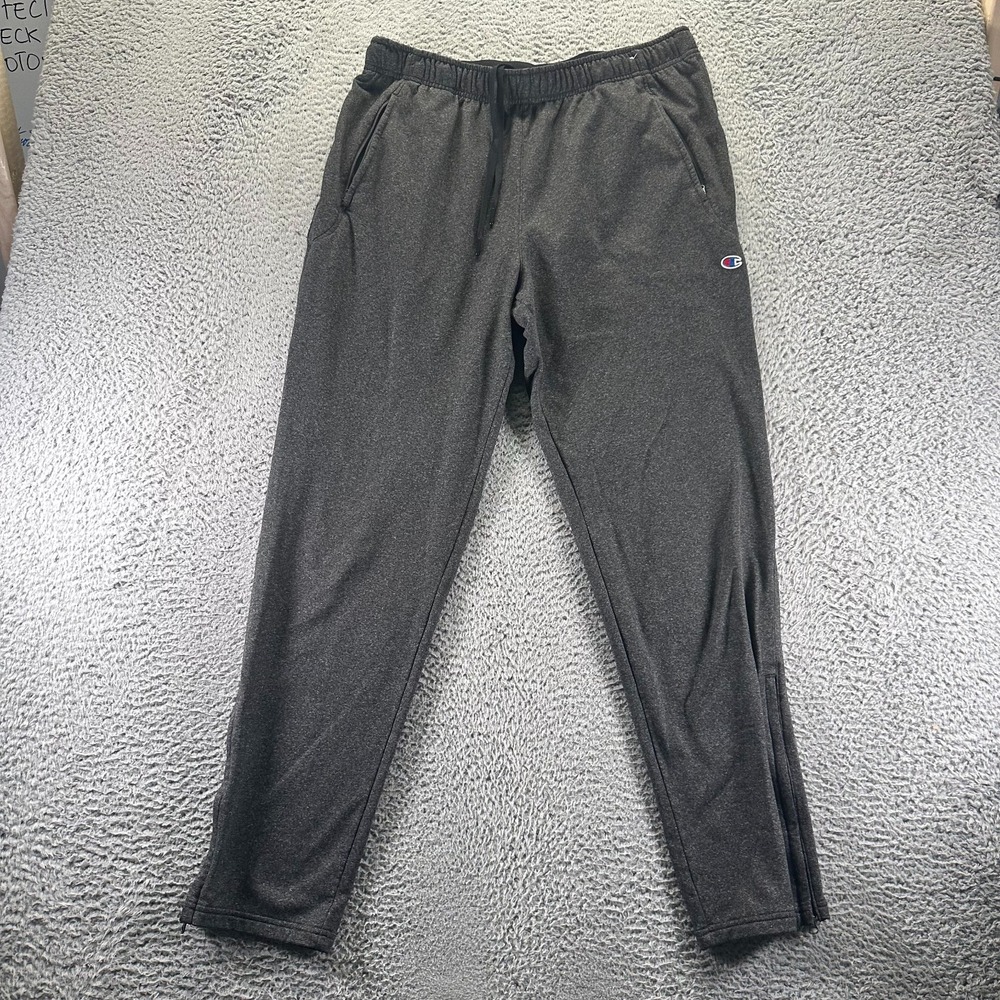 Champion Sweatpants Mens XL Gray Polyester Tapered‎ Running Gym Workout Stretch